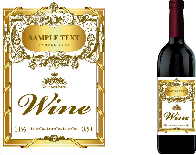 free vector Wine bottles bottles paste wine and vintage wine posters vector